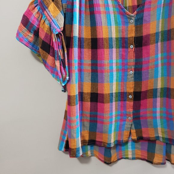 Maeve Anthropologie Multicolour Plaid Blouse S - Picture 6 of 8